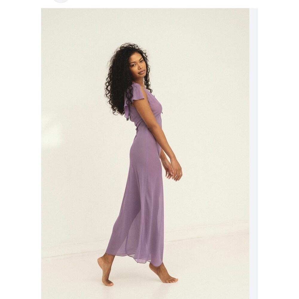 Zara Lavender Purple Sheer Nightdress Small Romantic Slip Dress